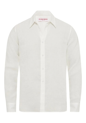 Orlebar Brown Justin pointed-collar linen shirt - White