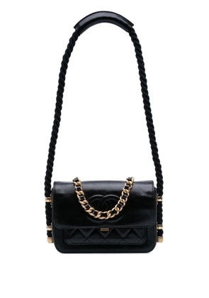 CHANEL Pre-Owned 2019 Crumpled Calfskin En Vogue Rope Flap satchel - Black