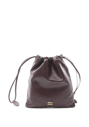 Miu Miu Pre-Owned 2010 logo-patch pouch - Brown