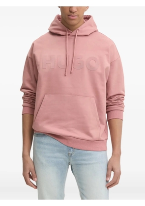HUGO logo-embossed hoodie - Pink