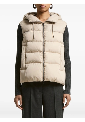 Peserico hooded quilted vest - Neutrals
