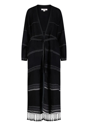 lemlem Leliti fringed beach robe - Black