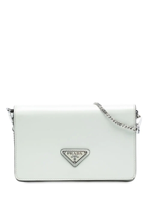 Prada Pre-Owned 2013-2025 Mini Brushed Leather Chain crossbody bag - White