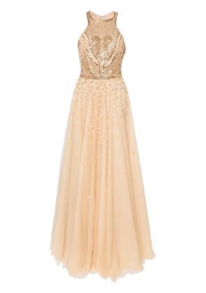 Saiid Kobeisy beaded halterneck gown - Gold