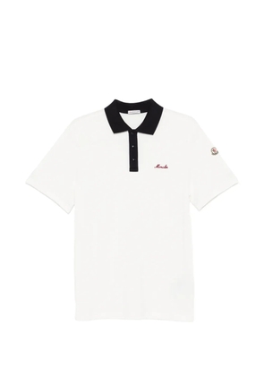 Moncler logo-patch polo shirt - White