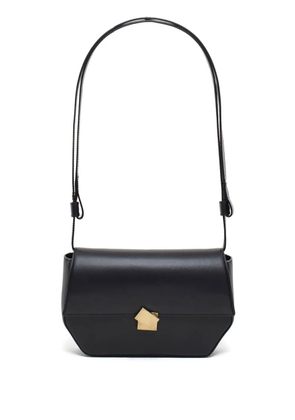 Closed gold tone hardware shoulder bag - Black