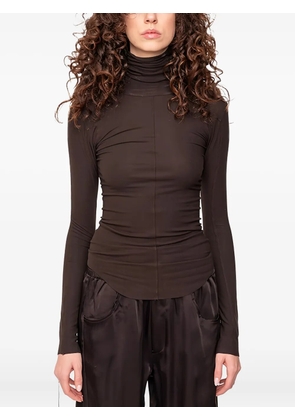 Andrea Ya'aqov ribbed turtleneck top - Brown