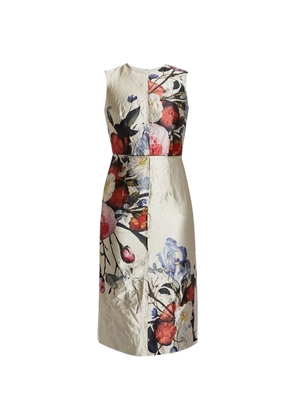 ERDEM floral satin cocktail dress - Neutrals
