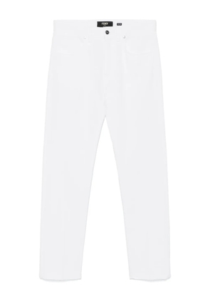 FENDI FF-embroidered jeans - White