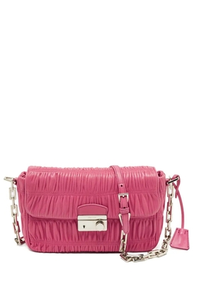 Prada Pre-Owned ruched leather shoulder bag - Pink