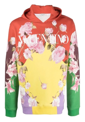 Valentino Garavani rose-print hoodie - Yellow