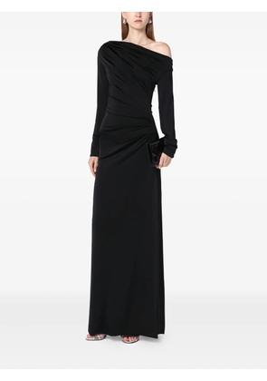 Victoria Beckham long-sleeve draped maxi dress - Black