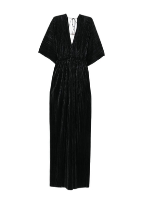 ROSERRY pleated V-neck maxi dress - Black