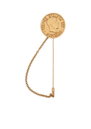 Moschino coin-design chain brooch - Gold