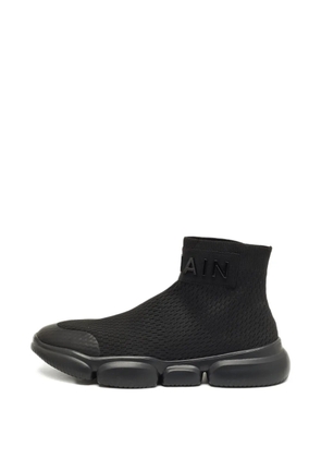 Balmain Pre-Owned logo-plaque sneakers - Black