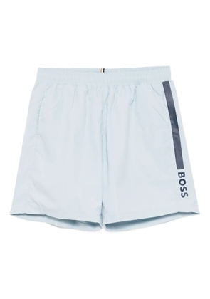 BOSS logo-printed swim shorts - Blue
