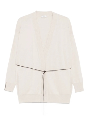 Peserico tie-fastening V-neck cardigan - Neutrals