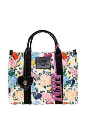 Kurt Geiger London floral heart-charm tote bag - Neutrals