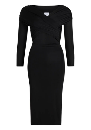 Patou crossover-neck dress - Black