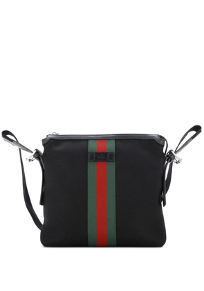 Gucci Pre-Owned Web Messenger Bag Techno Canvas Medium crossbody bag - Black