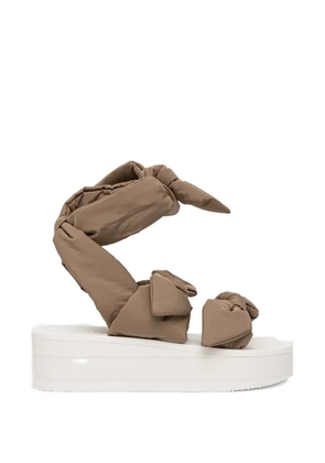 RED Valentino bow-wrap platform sandals - Neutrals