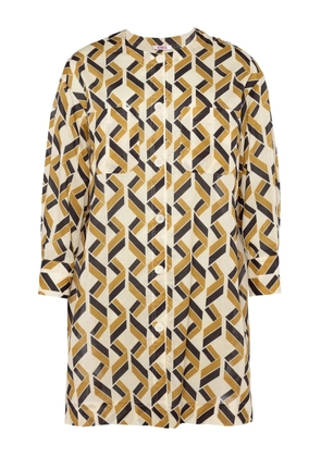 ERES Espace logo-patch geometric-print shirt - White