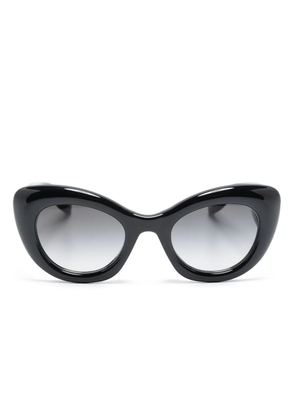 Alexander McQueen Eyewear engraved-logo round-frame sunglasses - Black