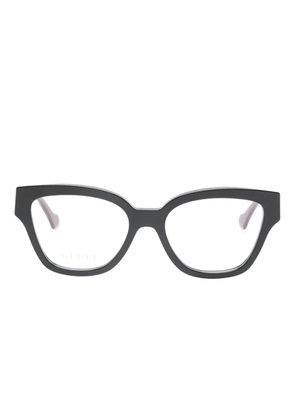 Gucci Eyewear logo cat-eye glasses - Black