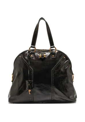 Saint Laurent Pre-Owned patent-leather tote bag - Brown