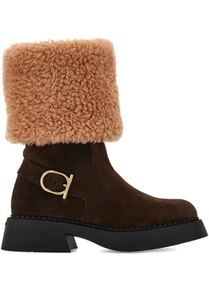 Ferragamo buckle-detailing ankle boots - Brown