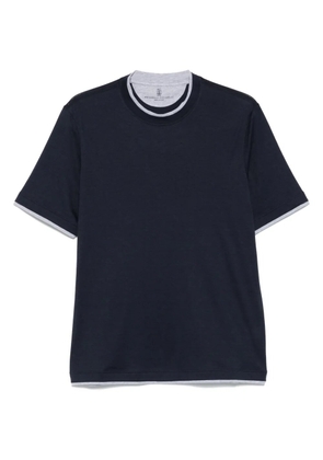 Brunello Cucinelli silk-blend T-shirt - Blue