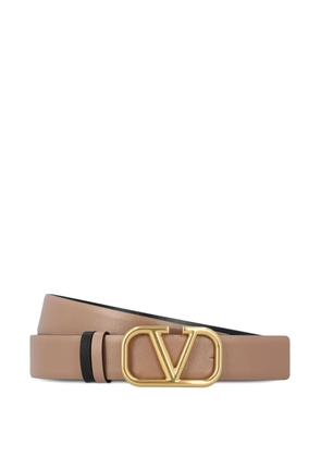 Valentino Garavani VLogo buckle leather belt - Black