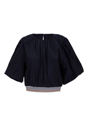 Veronica Beard Gabriela balloon-sleeve banded top - Blue