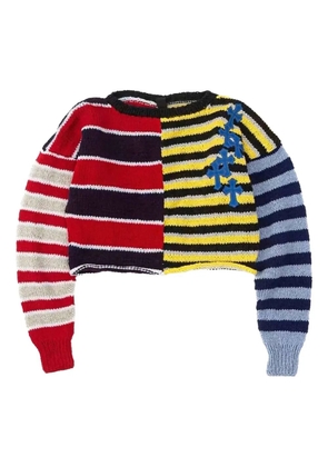 Chrome Hearts striped cropped sweater - Yellow