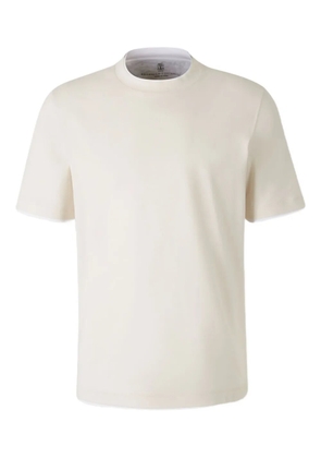 Brunello Cucinelli ribbed-trim cotton T-shirt - White