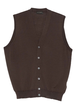 Dell'oglio button-fastening sleeveless cardigan - Brown