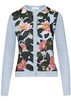 Oscar de la Renta Camellia button-up cardigan - Blue