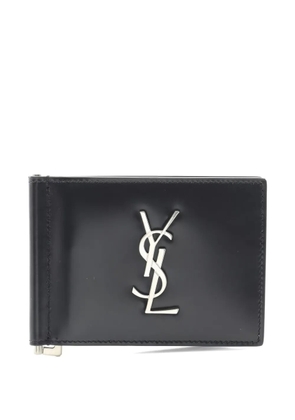 Saint Laurent Pre-Owned logo-appliqué leather bi-fold wallet - Black