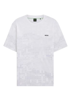 BOSS square-pattern cotton T-shirt - White