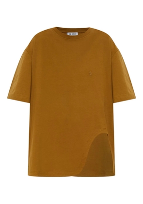 The Attico embroidered side-slit T-shirt - Brown