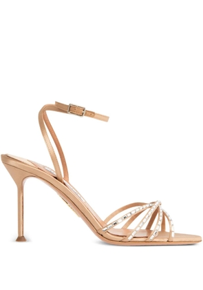 Aquazzura crystal-embellished slingback sandals - Neutrals