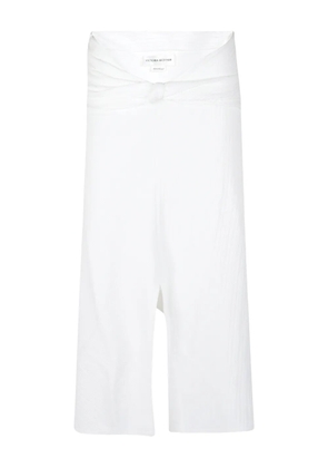 Victoria Beckham twisted-detail midi skirt - White