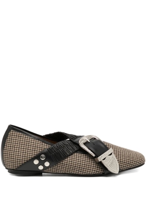 Toga buckle-embellished tweed pumps - Brown
