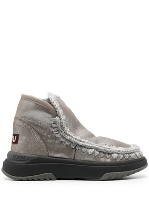 Mou crochet stitch-trim sneaker boots - Grey