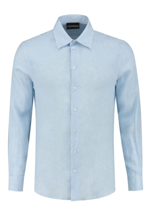 Emporio Armani long-sleeve linen shirt - Blue