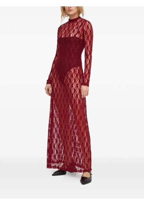 Résumé laced long-sleeved maxi dress - Red