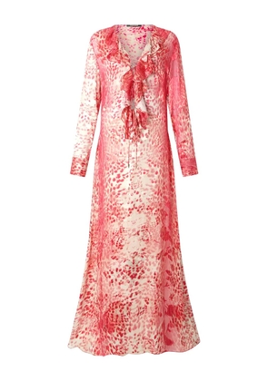 Roberto Cavalli Jaguar-print midi dress - Red