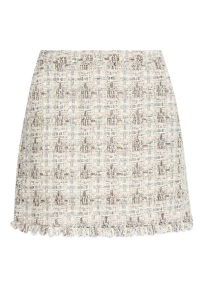 MUNTHE frayed tweed mini skirt - Neutrals