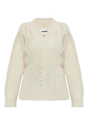 Jil Sander V-neck wool sweater - Neutrals
