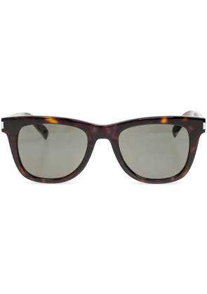 Saint Laurent Eyewear logo-engraved sunglasses - Brown